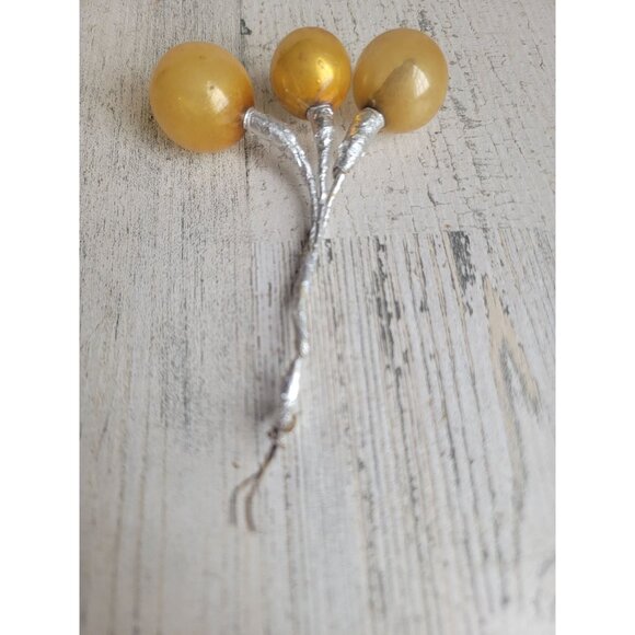 Vintage yellow pick ornament mercury glass Xmas - Picture 4 of 7